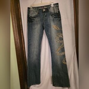 Vanilla Star Blue Jeans with Gold Accents